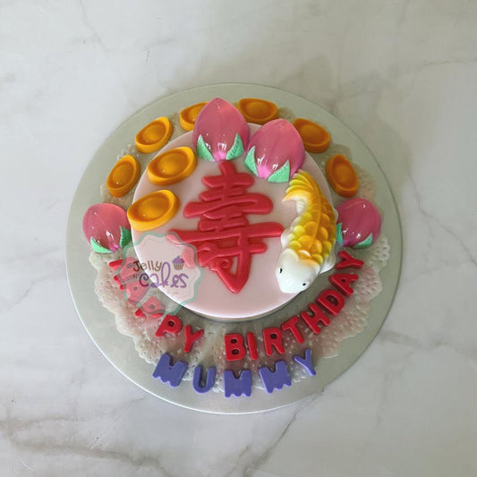 Longevity with peaches cake