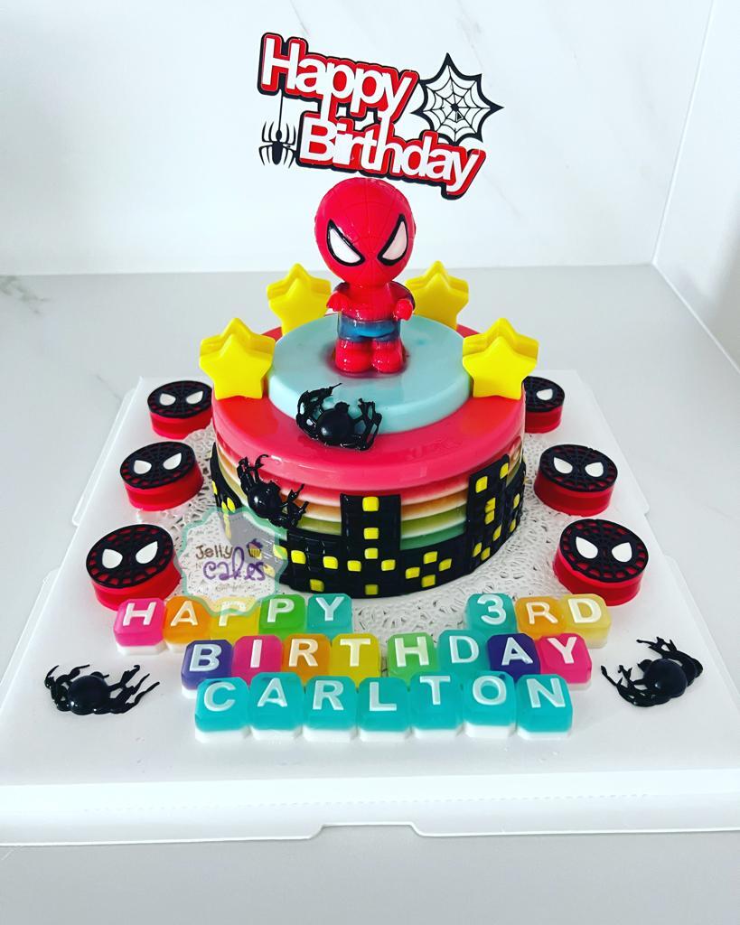 3D Baby Spiderman Birthday Jelly Cake