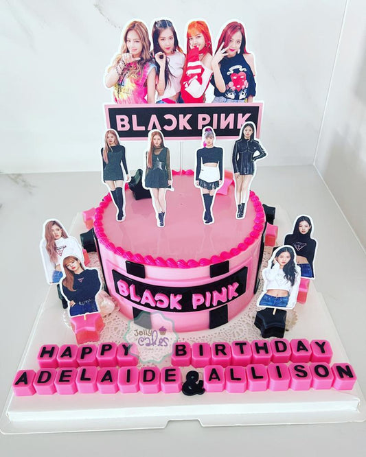 Black Pink Birthday Jelly Cake