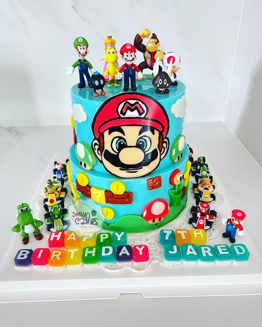 2 Tier Mario Birthday Jelly Cake