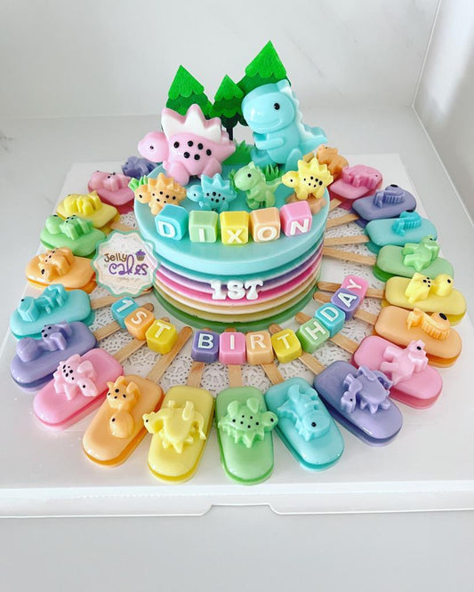Dino Birthday Jelly Cake with Popsicles