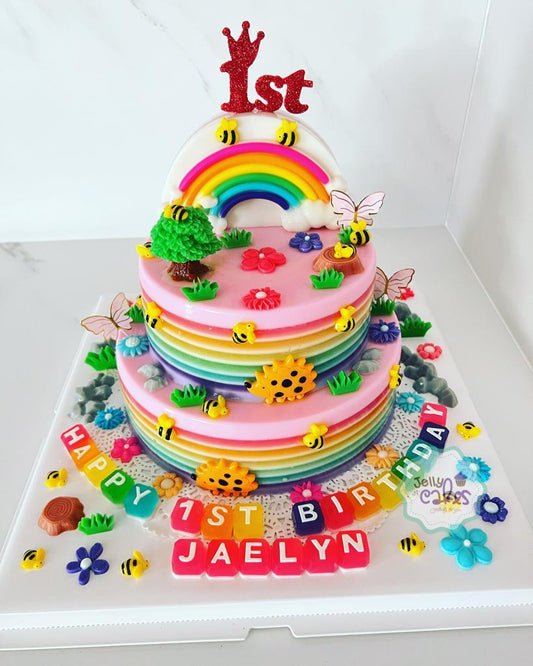 2 Tier 1st Birthday Jelly Cake