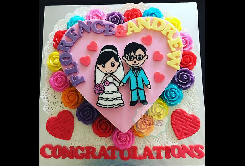 Wedding Couple Cake in Jelly