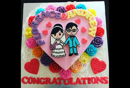 Wedding Couple Cake in Jelly