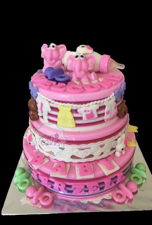 3 Tiers Baby Full Month Jelly Cake