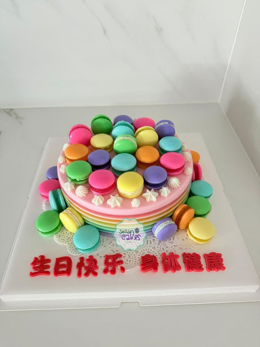 Macarons in Jelly Cake